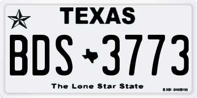TX license plate BDS3773
