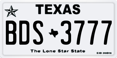 TX license plate BDS3777