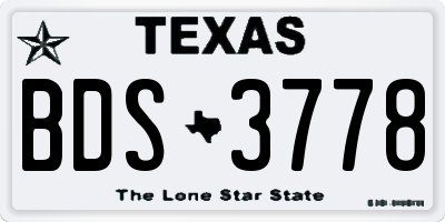 TX license plate BDS3778