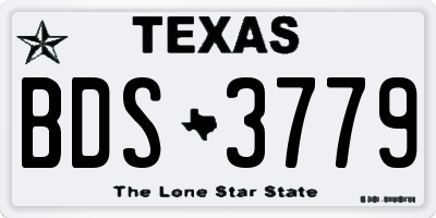 TX license plate BDS3779