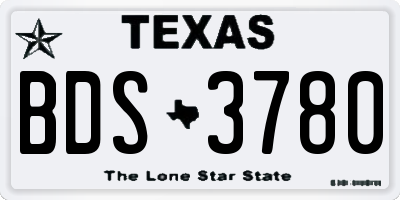 TX license plate BDS3780