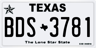 TX license plate BDS3781