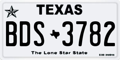 TX license plate BDS3782