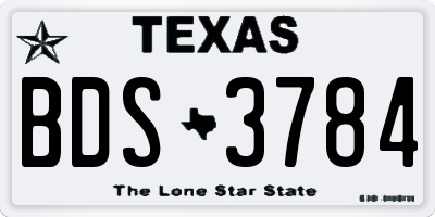 TX license plate BDS3784