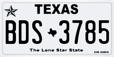TX license plate BDS3785