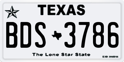 TX license plate BDS3786