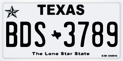 TX license plate BDS3789