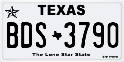 TX license plate BDS3790