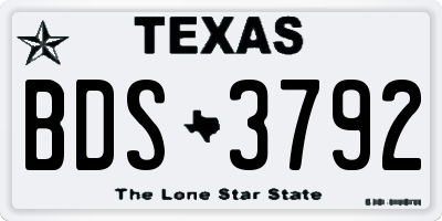 TX license plate BDS3792
