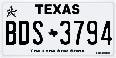 TX license plate BDS3794