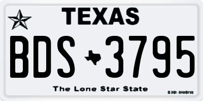 TX license plate BDS3795