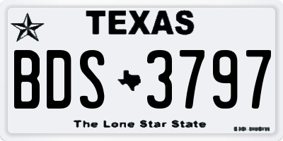 TX license plate BDS3797