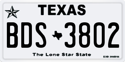 TX license plate BDS3802