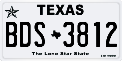 TX license plate BDS3812