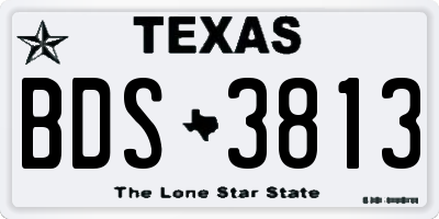 TX license plate BDS3813