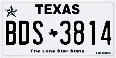 TX license plate BDS3814