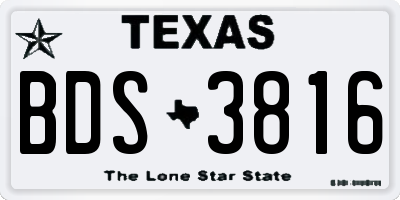 TX license plate BDS3816