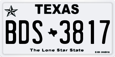 TX license plate BDS3817