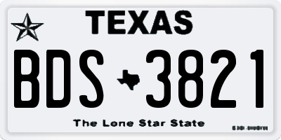 TX license plate BDS3821