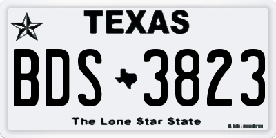 TX license plate BDS3823