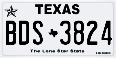 TX license plate BDS3824
