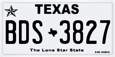 TX license plate BDS3827