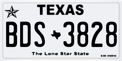 TX license plate BDS3828