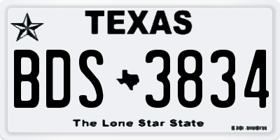 TX license plate BDS3834