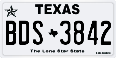 TX license plate BDS3842