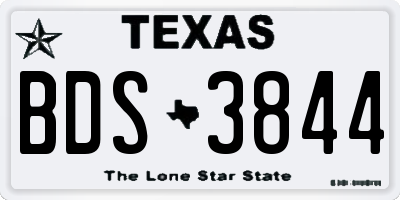 TX license plate BDS3844