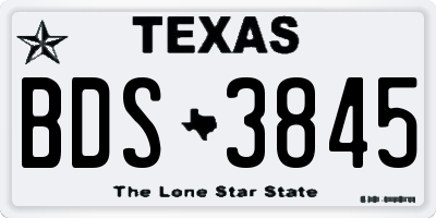 TX license plate BDS3845