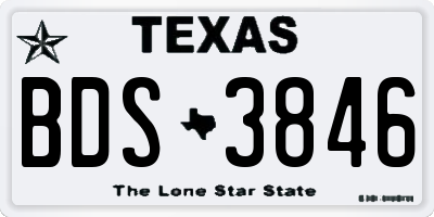 TX license plate BDS3846