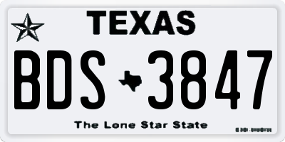 TX license plate BDS3847