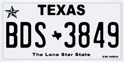TX license plate BDS3849