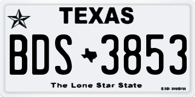 TX license plate BDS3853
