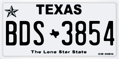 TX license plate BDS3854