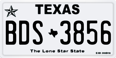 TX license plate BDS3856