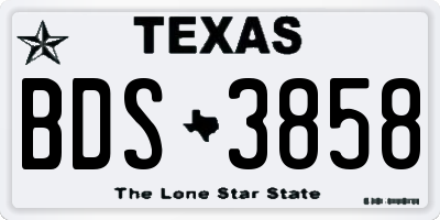 TX license plate BDS3858