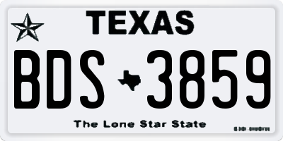 TX license plate BDS3859