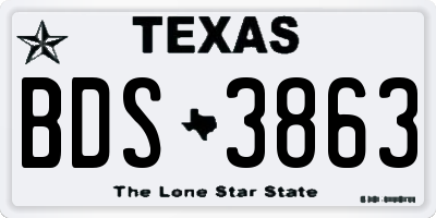 TX license plate BDS3863