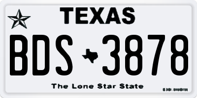 TX license plate BDS3878