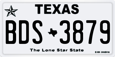 TX license plate BDS3879