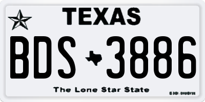 TX license plate BDS3886