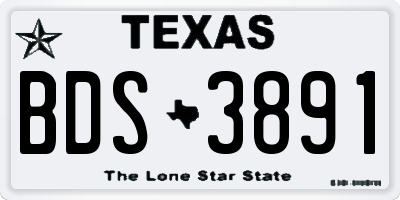 TX license plate BDS3891