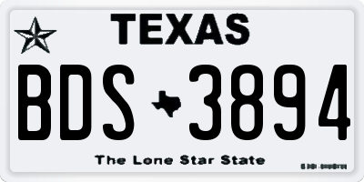 TX license plate BDS3894