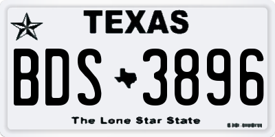 TX license plate BDS3896