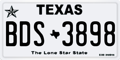 TX license plate BDS3898