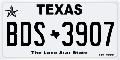 TX license plate BDS3907