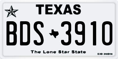 TX license plate BDS3910
