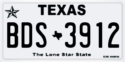 TX license plate BDS3912